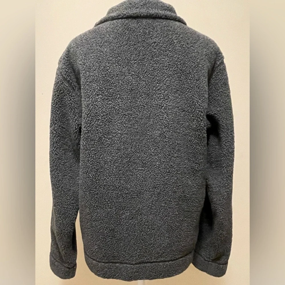 VTG Y2K GAP Men’s Charcoal Gray Deep Pile Fleece Jacket, Size S